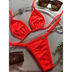Conjunto Biquíni Feminino Fita Bronze Verão Sem Bojo