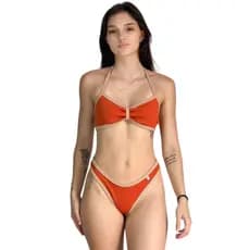 Biquíni Asa Delta Fio, Feminino Moda Gringa, Top Amarrações Multiformes Lançamento Verão