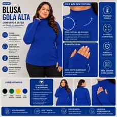 Blusa Feminina Gola Alta com Dedeira | Moderna, Elegante e Confortável