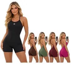 Macaquinho Fitness Sofy –Inspiração Virginia - Alças Reguláveis  - Zero Transparência Treino