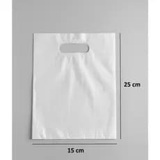 Sacola Boca De Palhaço Alça Vazada Branca 100 Und - 15x25 Cm