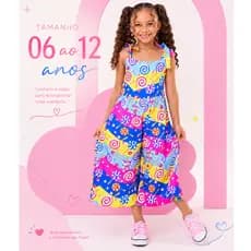 Macacão infantil casual menina estampas divertidas lançamento
