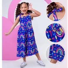 Macacão  Feminino juvenil Sedinha Casual Colorido Casual Lançamento 06 A 12 ANOS