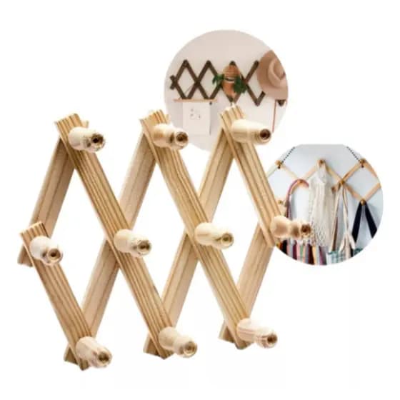 Kit 2 Cabideiros De Parede Organizador Sanfonado Roupa Bolsa