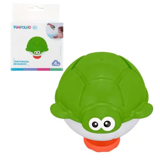 Brinquedo de Banho Tartaruga Pimpolho Verde Pulverizador Água Bebê Infantil