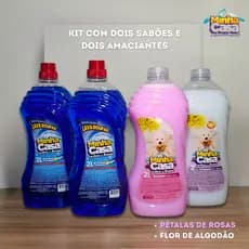 Kit Lavanderia: 2 Sabões Líquidos + 2 Amaciantes 2L – Fragrâncias que Duram Mais