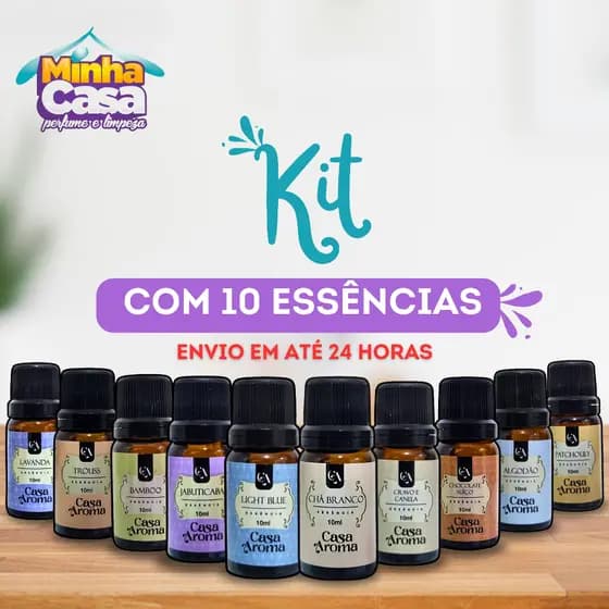 Kit Com 10 aromas Para Difusor Casa Aroma LAVANDA, BAMBOO, FLOR DE CEREJEIRA...aroma e fragância10ml
