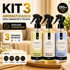 Kit 3 Aromatizador Ambiente E Tecidos 250ml Perfume Duradouro Premium