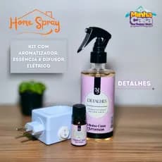 Aromatizador Kit Completo: Spray + Essência + Difusor Elétrico – Escolha o Aroma