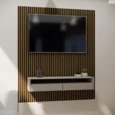 Kit 50 Ripados MDF 45x11cm Painel Decorativo Parede Sala Quarto Escritório Revestimento