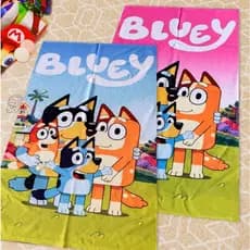 Toalha BLUEY de Banho e Praia Temática Personalizada do Gigante Algodão Rosa Menina Azul Menino