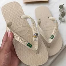 chinelo feminino personalizado chinelo com pingente tucano coqueiro sandália feminina