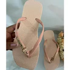 chinelo adulto feminino pingente coqueiro sandália feminina