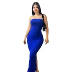 Vestido Longo Tomara Que Caia SUPLEX Fenda Nas Costa Festa Tubinho