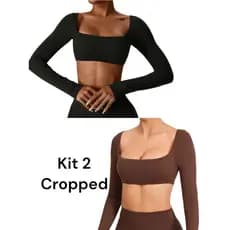 Kit 2 Cropped Decotado SUPLEX Forrado Manga Longa Inverno