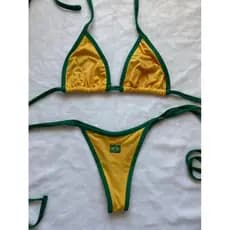 Biquíni Brasil Feminino Moda Praia Cortininha Ajustável Fio Dental
