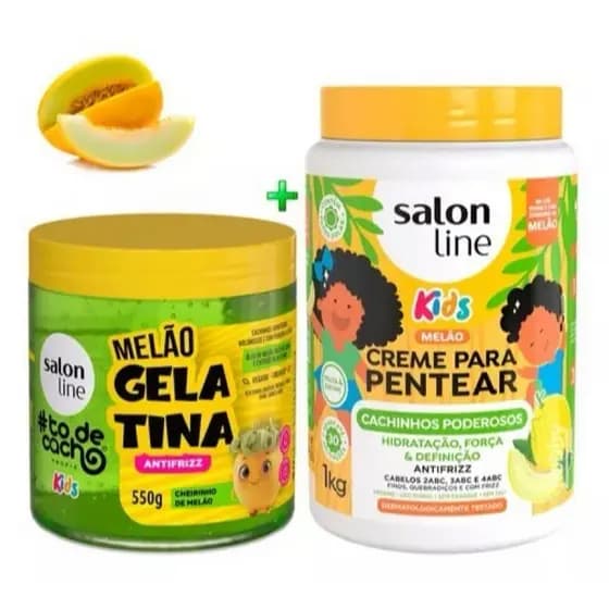 Kit de Creme de pentear Melão Salon Line + Gelatina Cachinhos Hidratados