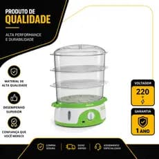 PANELA À VAPOR ARIETE ELÉTRICA 911 HEATTHY STEAM 9L 800W 220V 00C091101ARBR