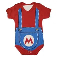 Body Bebê Super Mario Bros Fantasia Mesversário