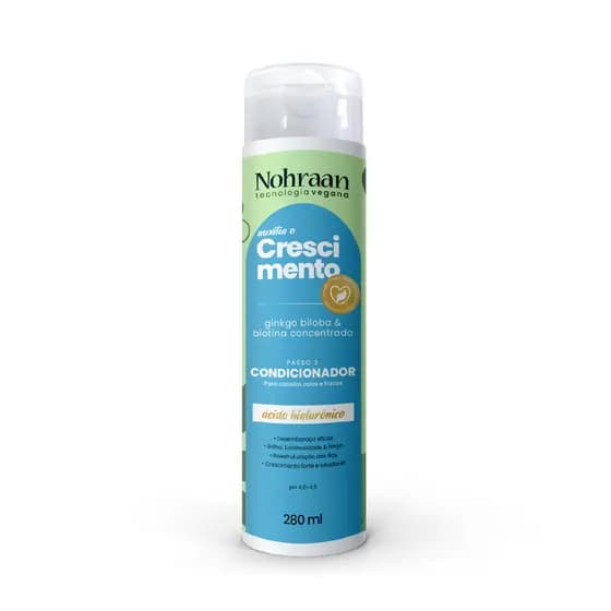 Condicionador Nohraan Auxilia o Crescimento 280ml Com Ácido Hialurônico e Biotina