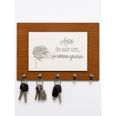 Porta Chaves 5 Ganchos decorativo dupla face amadeirado parede