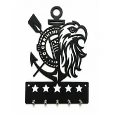 Porta Chaves De Parede Decorativo Time Corinthians MDF Preto