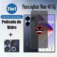 película infinix Note 40 5G 2 Em 1 Protetor De Tela De Privacidade De Vidro Temperado Anti-Espião Para 50 Pro 4G