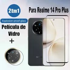 2 Em 1 Realme 14 Pro Plus Película De Vidro Temperado Para 14 13 12 11 Plus 5G + Filme De Lente De Câmera