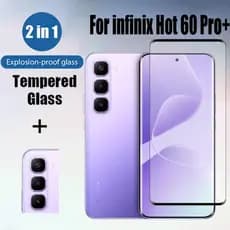 Protetor De Tela De Vidro Temperado 2 Em 1 infinix Hot 60 Pro + Free Fire Para 50 Plus 40 4G 5G Com Filme De Lente De Câ