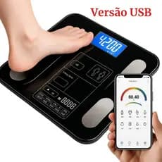 Balança Inteligente com Bioimpedância 180kg Integrado e Capacidade de até Profissional UBS