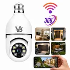 Câmeras de segurança a Prova D'água sem fio Wifi  360 full HD visão notturna Camera Lâmpada com app