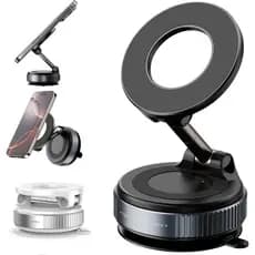 Suporte Celular Carro Magnético Metal Ventosa a Vácuo 360° Forte Anti-Queda iPhone