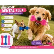 Mordedor Dental para Cachorro Osso Flexível Brinquedo Interativo Pet Grande