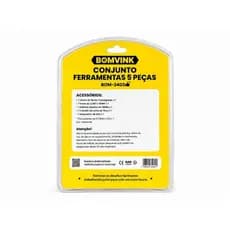 Kit Ferramentas 5 Peças Bomvink Martelo Trena Chave Teste Estilete Uso Doméstico
