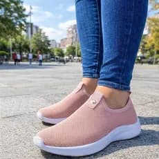 Tênis Meia Feminino Calça Facil Confortável-Tênis Feminino Casual Sem Cadarço Leve