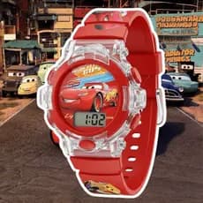 Relógio Digital Infantil Musical Carros McQueen Menino Filme Corrida Pulseira Confortável Aniversário Top
