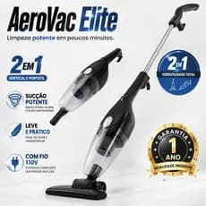 Aspirador de Pó Vertical 2 em 1 Com Fio 110V Portátil Potente Alta Sucção para Casa, Sofá, Tapete e Carro