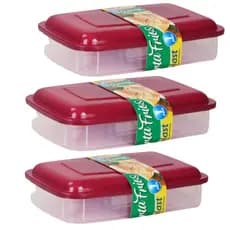 Kit 3 Porta Frios Empilhavel de Plastico Transparente com Tampa Inplast