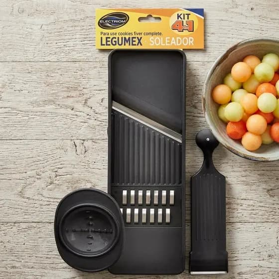 Kit Fatiador Legumex e Descascador e Boleador de Legumes Preto