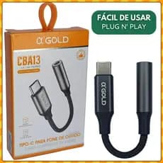 Adaptador Tipo-C para Fone 3.5mm com DAC CBA13 – Áudio Estéreo Sem Ruído para Celular Android USB-C