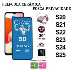 Pelicula de Ceramica 9D Privacidade  Fosca Anti Spy  Para Samsung S20 S21 S22 S23 S24 S25