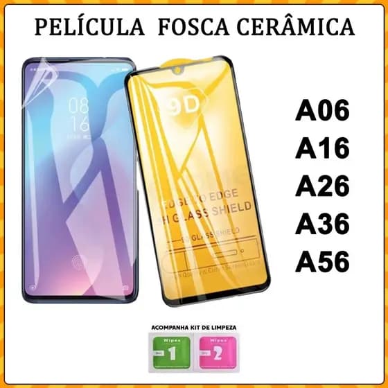 Película De Cerâmica Fosca Flexível 3D/9D HD Anti-Reflexo Anti-Risco Para Samsung A06 A16 A26 A36 A56