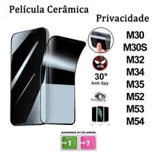 Pelicula de Ceramica 9D Privacidade  Anti Spy Para Samsung M32 M33 M34 M51 M52 M53 M54 M55