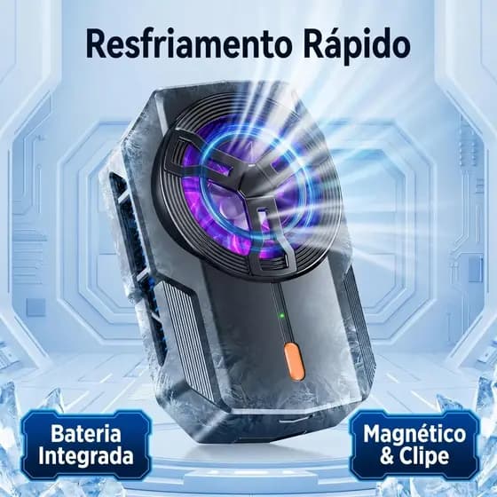 Cooler para Celular Gamer Semicondutor com Bateria Magnético Clip Compatível iOS Android