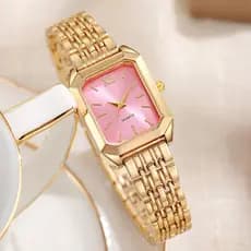 Moda simples quadrado quartzo relógio de pulso nova luz luxo banda aço senhoras relógio