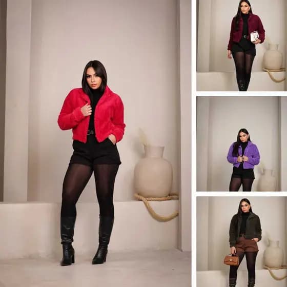 Casaco Teddy De Pelinho Gola Jaqueta Curta Feminina Inverno Tedy Ted Croped tem M G