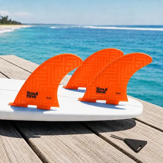 Jogo de Quilhas Triquilha Surf FCS2  Rígidas Injetadas Médias M3 e Grandes M5 - Alta Performance