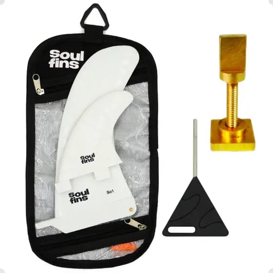 Quilha Longboard Surf Sup Stand Up Paddle Quilhão 8pés Central + Estabilizadoras Fcs1 + Parafuso