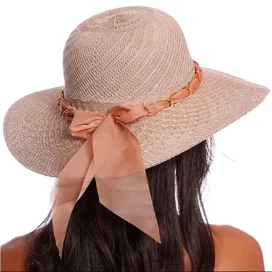 Chapéu Feminino Praia Verão Elegante Aba Grande