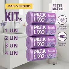 Pack Saco Lixo Perfumado Lavanda Para Pia e Banheiro Fragrância Duradoura